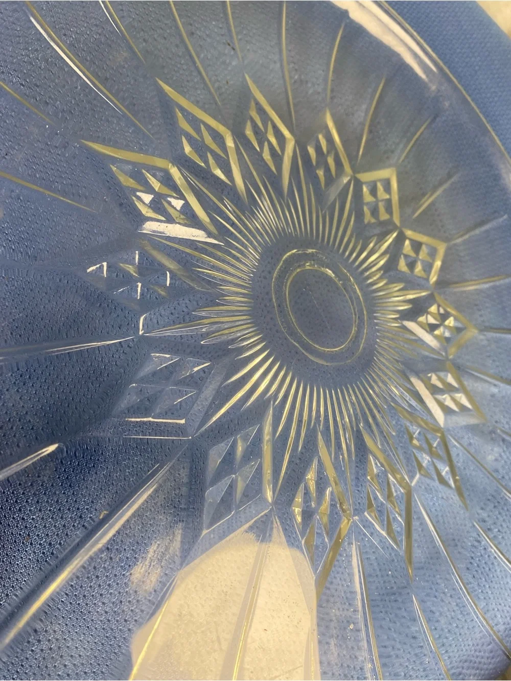 Vintage Federal Glass Clear Starburst 11.5
